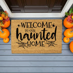 Welcome to Our Haunted Home Doormat – Spooky Halloween Coir Mat Décor