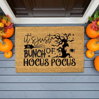 t’s Just a Bunch of Hocus Pocus Coir Doormat – Witchy Halloween Front Porch Decor | Funny Spooky Welcome Mat | Rustic Autumn Entry Rug
