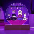 Family Holiday Portrait Personalized Round Acrylic Plaque