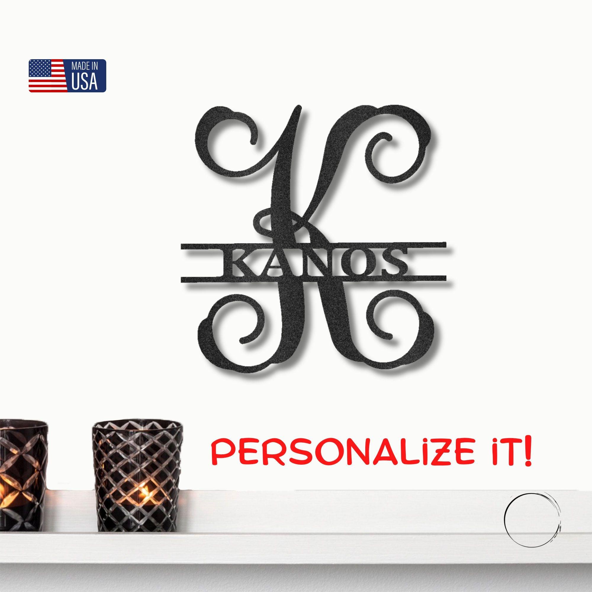 Family Name and Initial Personalized Metal Art Wall Sign - Mallard Moon Gift Shop