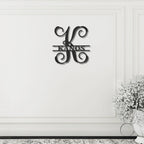Family Name and Initial Personalized Metal Art Wall Sign