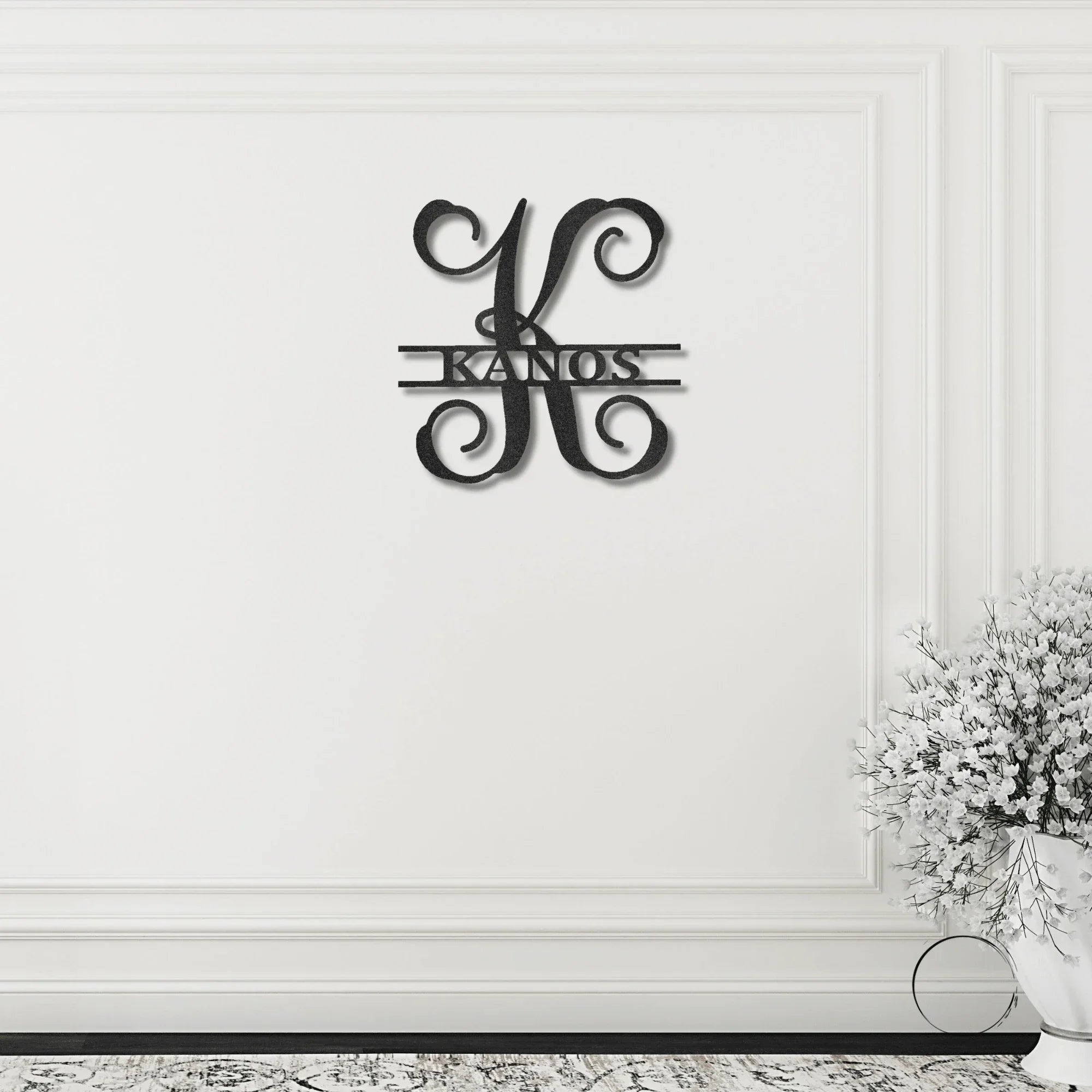 Family Name and Initial Personalized Metal Art Wall Sign