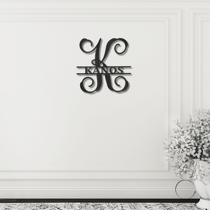 Family Name and Initial Personalized Metal Art Wall Sign - Mallard Moon Gift Shop
