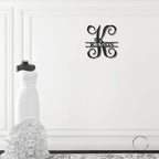 Family Name and Initial Personalized Metal Art Wall Sign