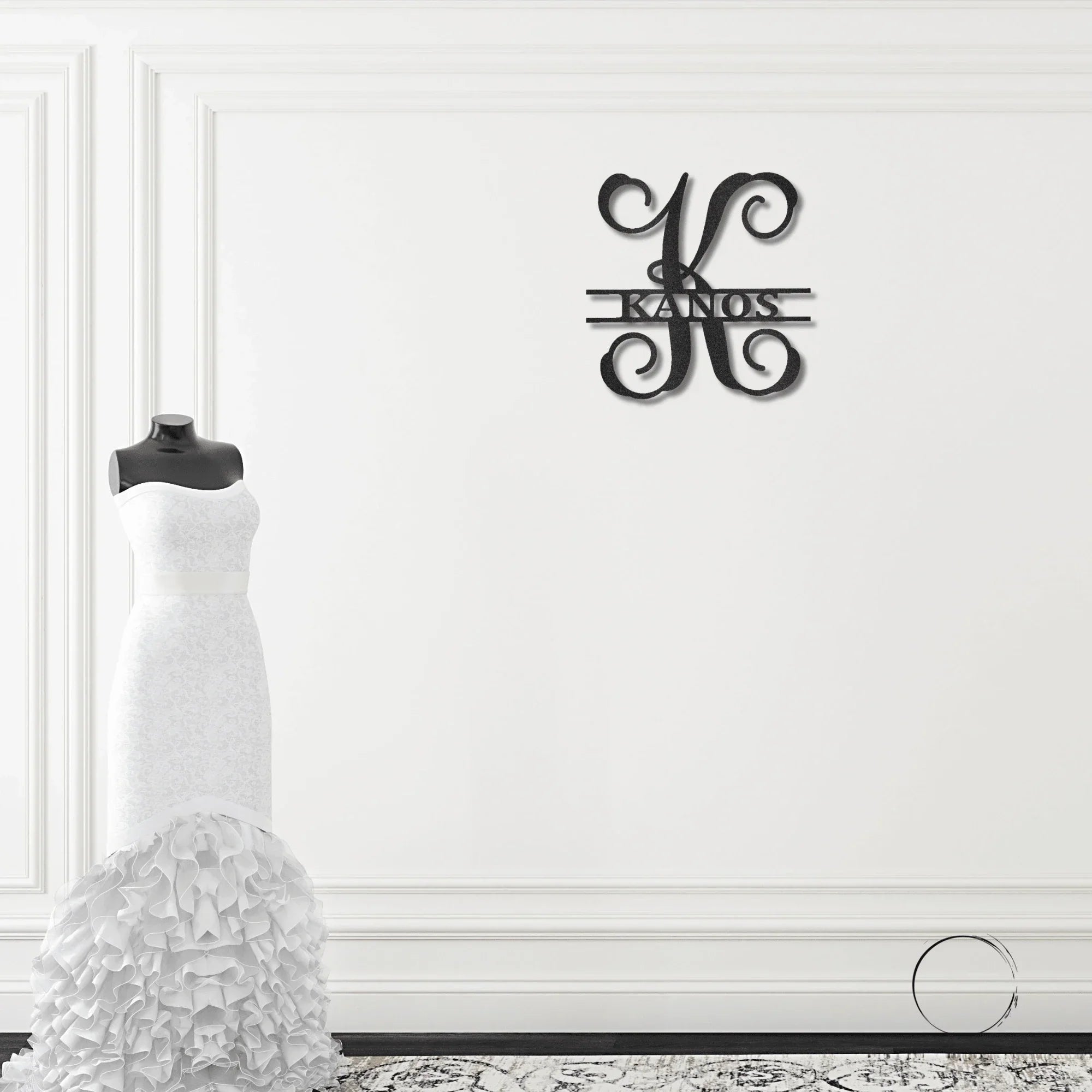 Family Name and Initial Personalized Metal Art Wall Sign