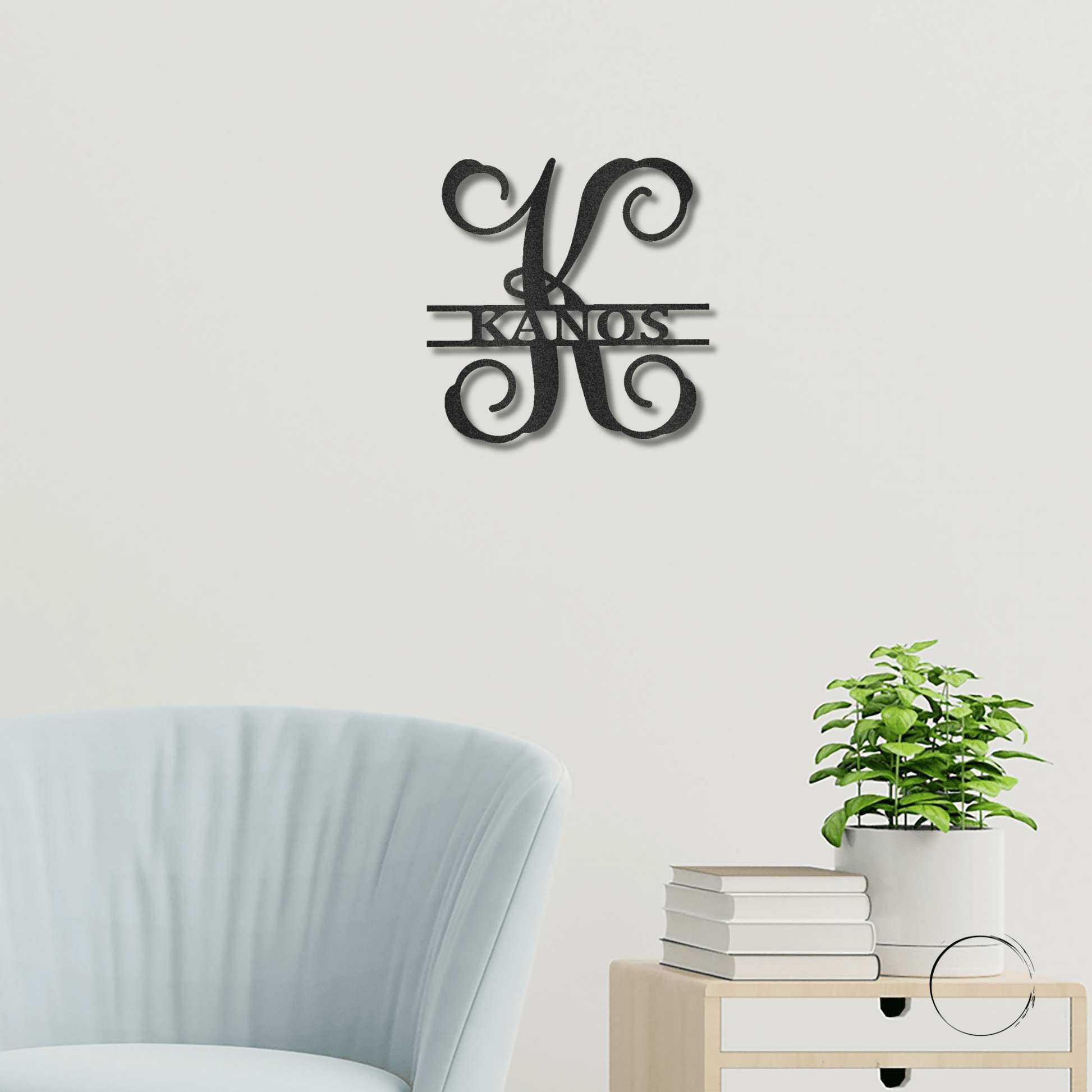 Family Name and Initial Personalized Metal Art Wall Sign - Mallard Moon Gift Shop
