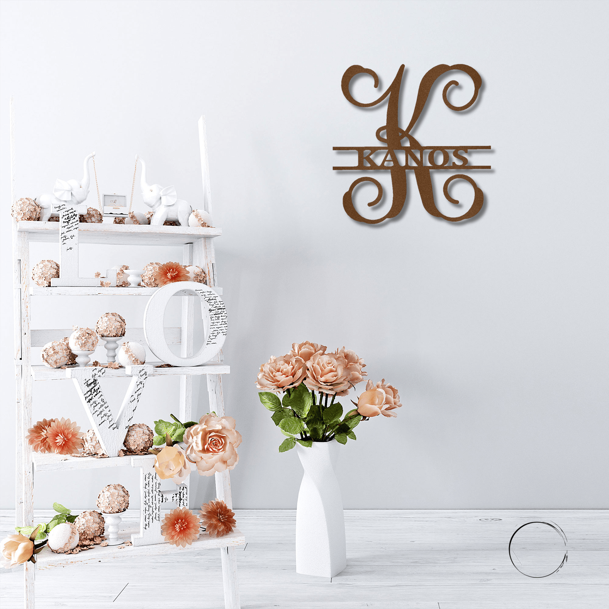 Family Name and Initial Personalized Metal Art Wall Sign - Mallard Moon Gift Shop