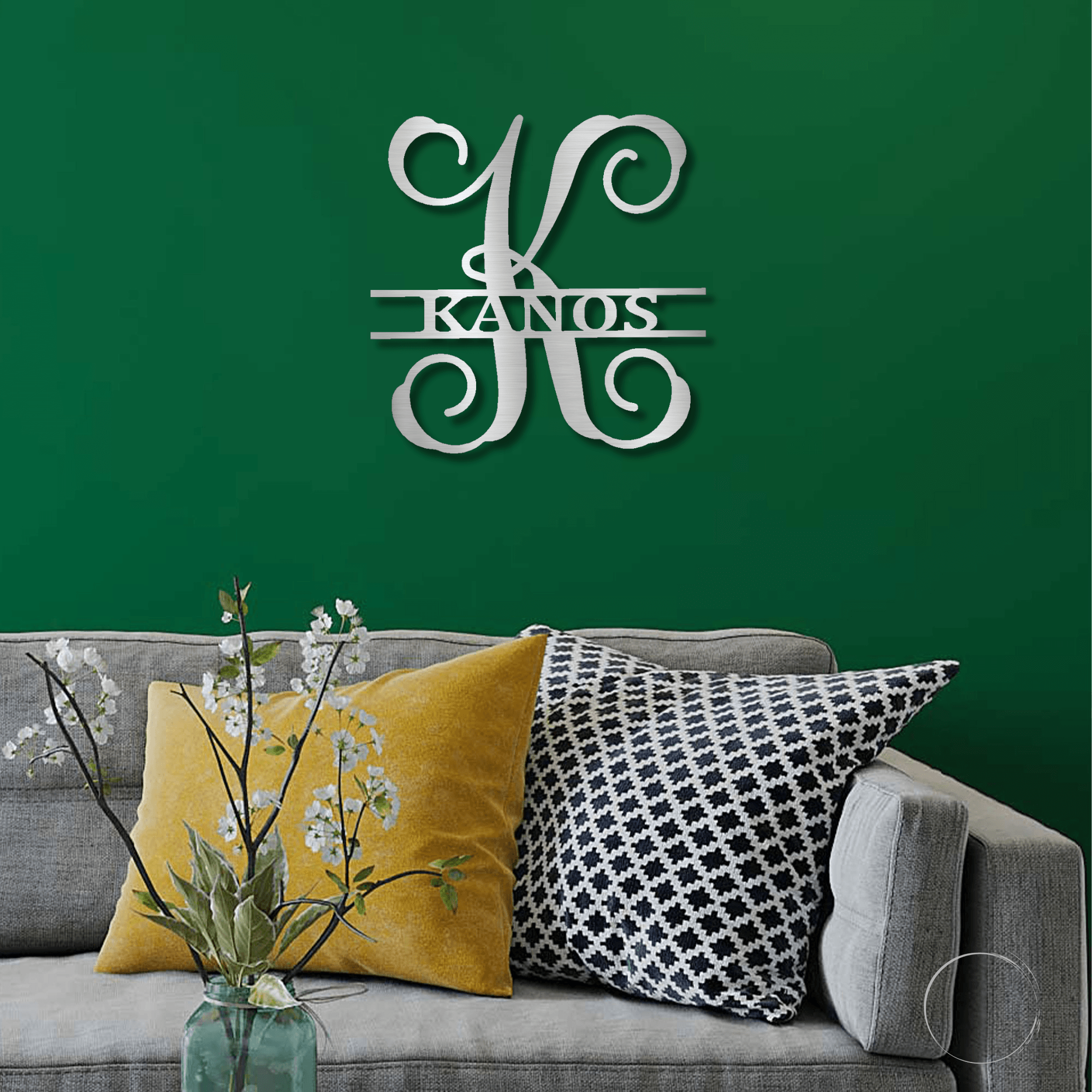 Family Name and Initial Personalized Metal Art Wall Sign - Mallard Moon Gift Shop