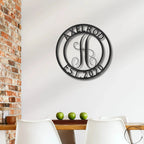 Family Name Initial Personalized Indoor Outdoor Steel Wall Sign Metal Art Housewarming Anniversary Wedding
