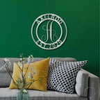 Family Name Initial Personalized Indoor Outdoor Steel Wall Sign Metal Art Housewarming Anniversary Wedding