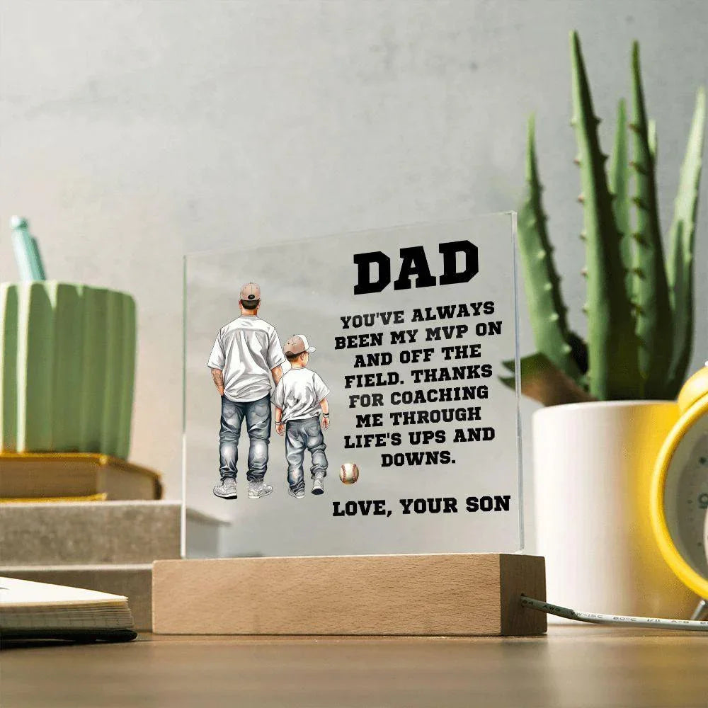 Father and Son Baseball Personalized Acrylic Plaque