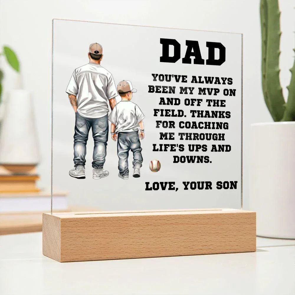 Father and Son Baseball Personalized Acrylic Plaque