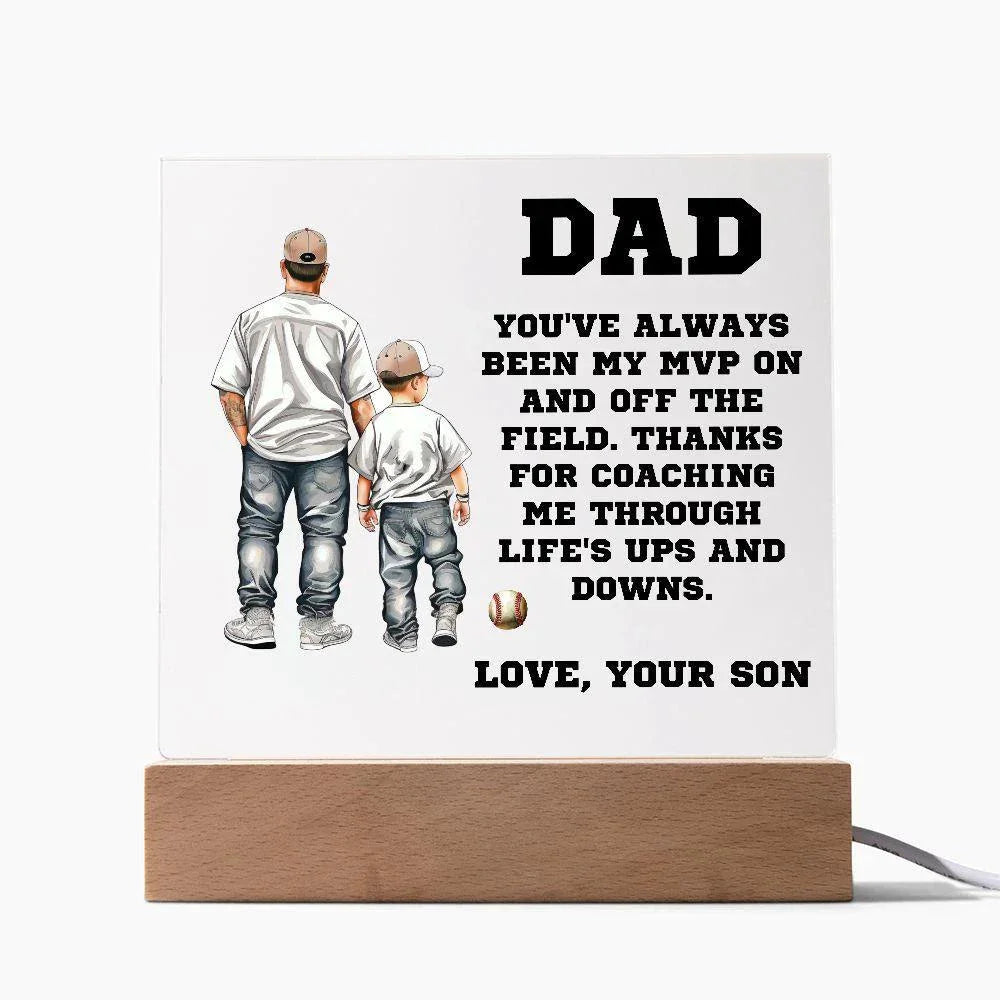 Father and Son Baseball Personalized Acrylic Plaque