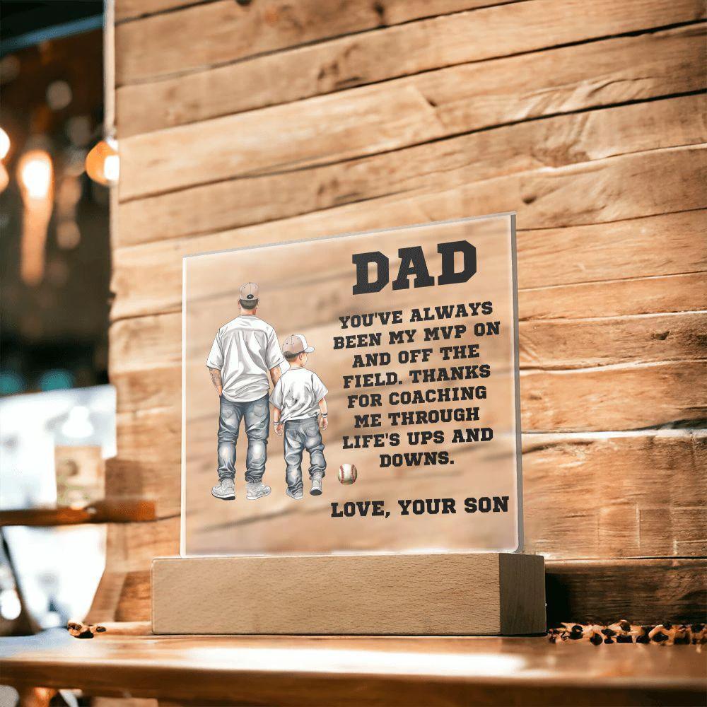 Father and Son Baseball Personalized Acrylic Plaque