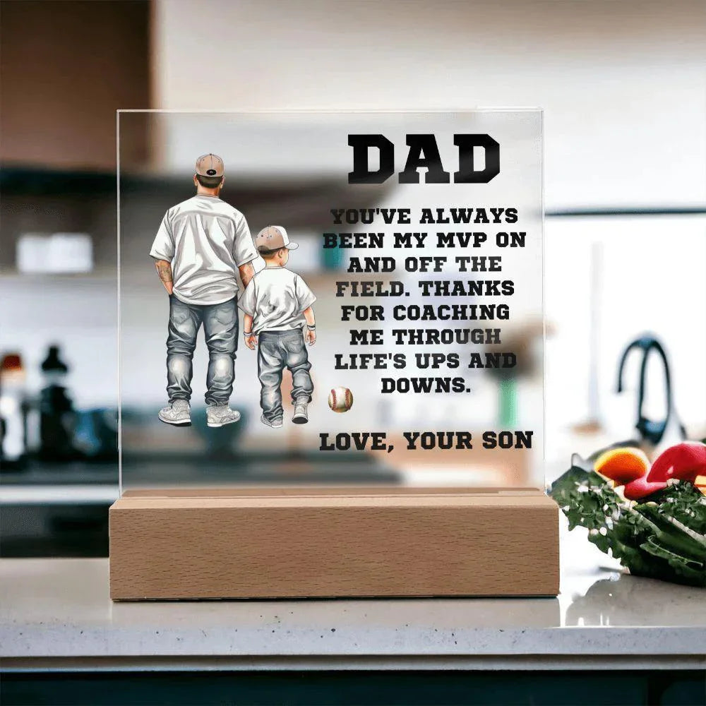 Father and Son Baseball Personalized Acrylic Plaque
