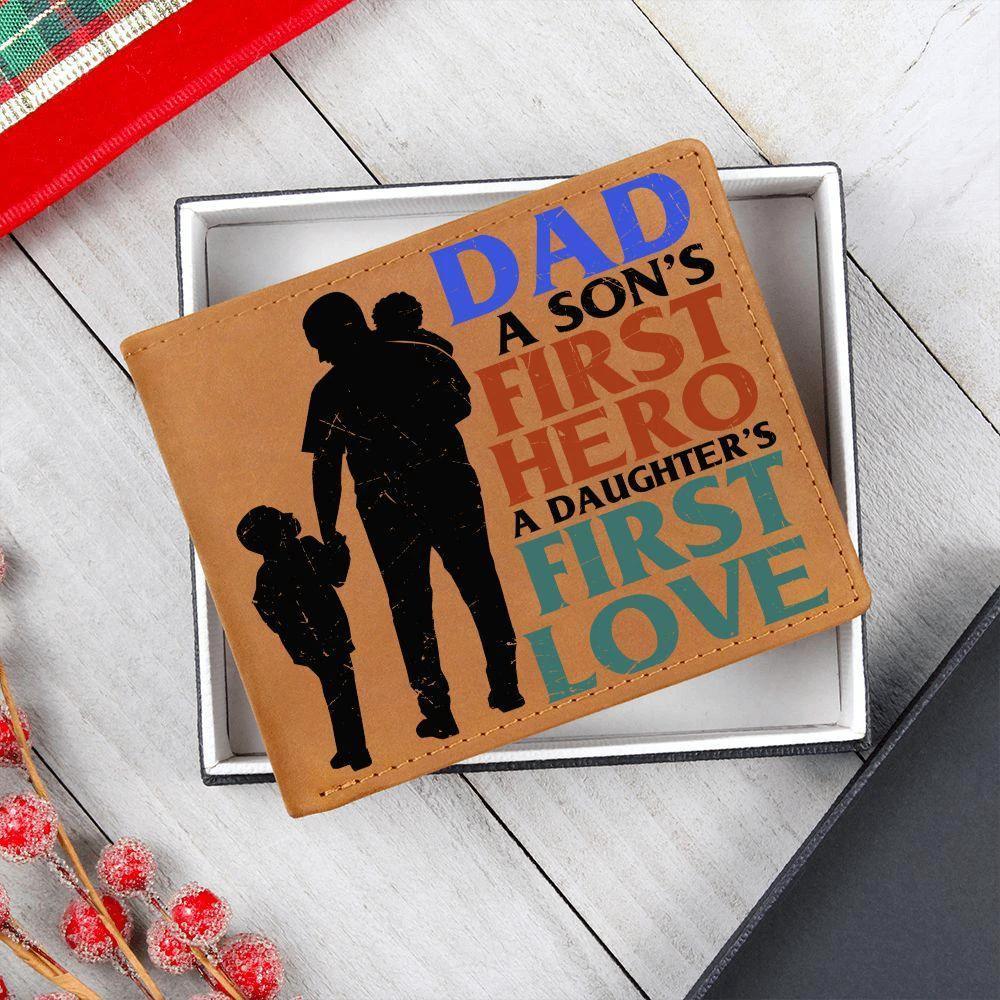 Father Gift Dad First Hero First Love Leather Wallet