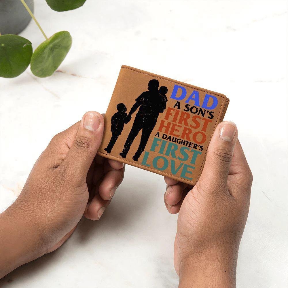 Father Gift Dad First Hero First Love Leather Wallet