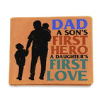 Father Gift Dad First Hero First Love Leather Wallet