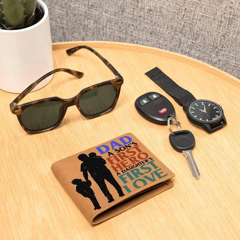 Father Gift Dad First Hero First Love Leather Wallet