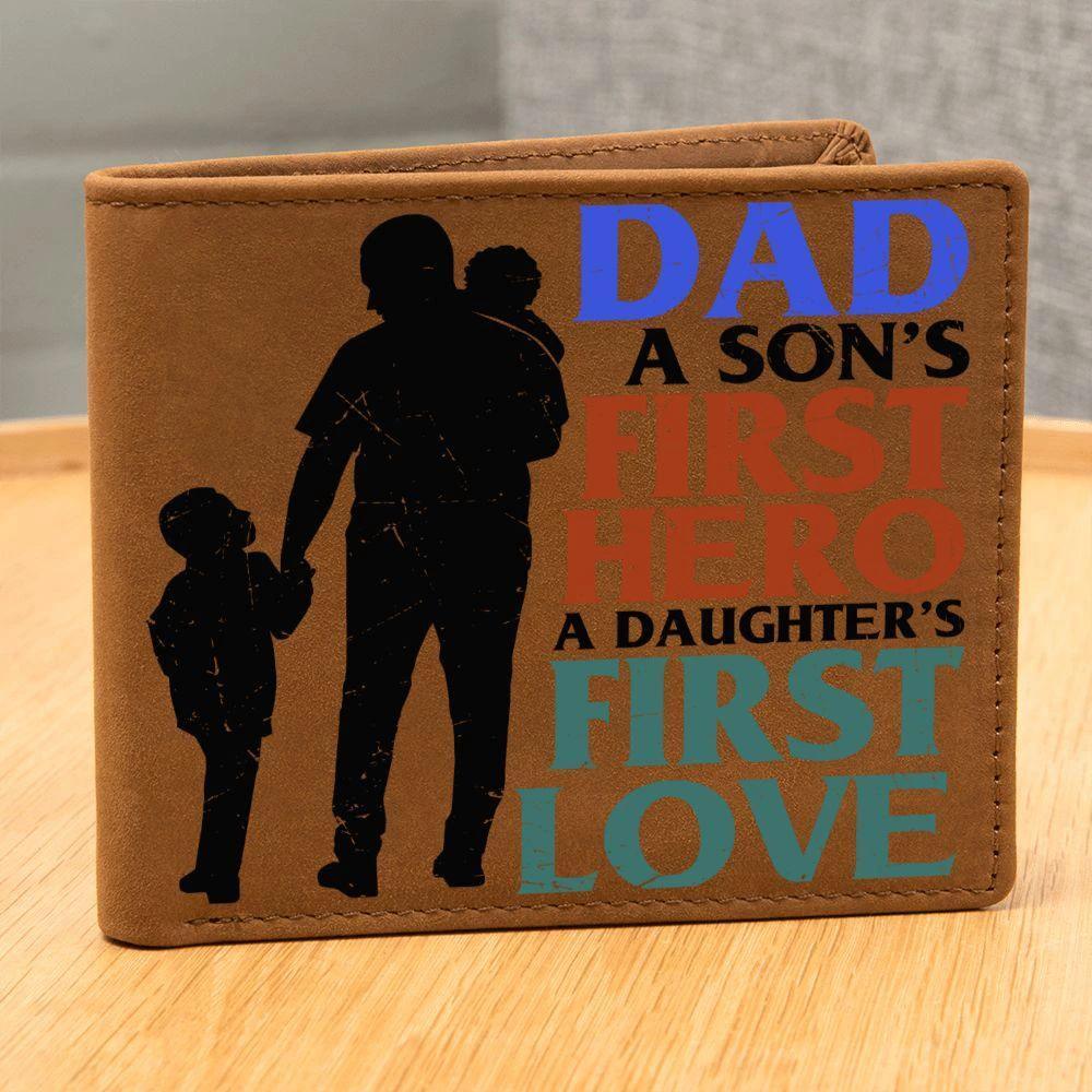 Father Gift Dad First Hero First Love Leather Wallet