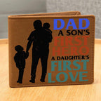 Father Gift Dad First Hero First Love Leather Wallet