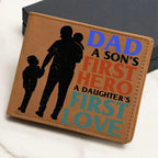 Father Gift Dad First Hero First Love Leather Wallet