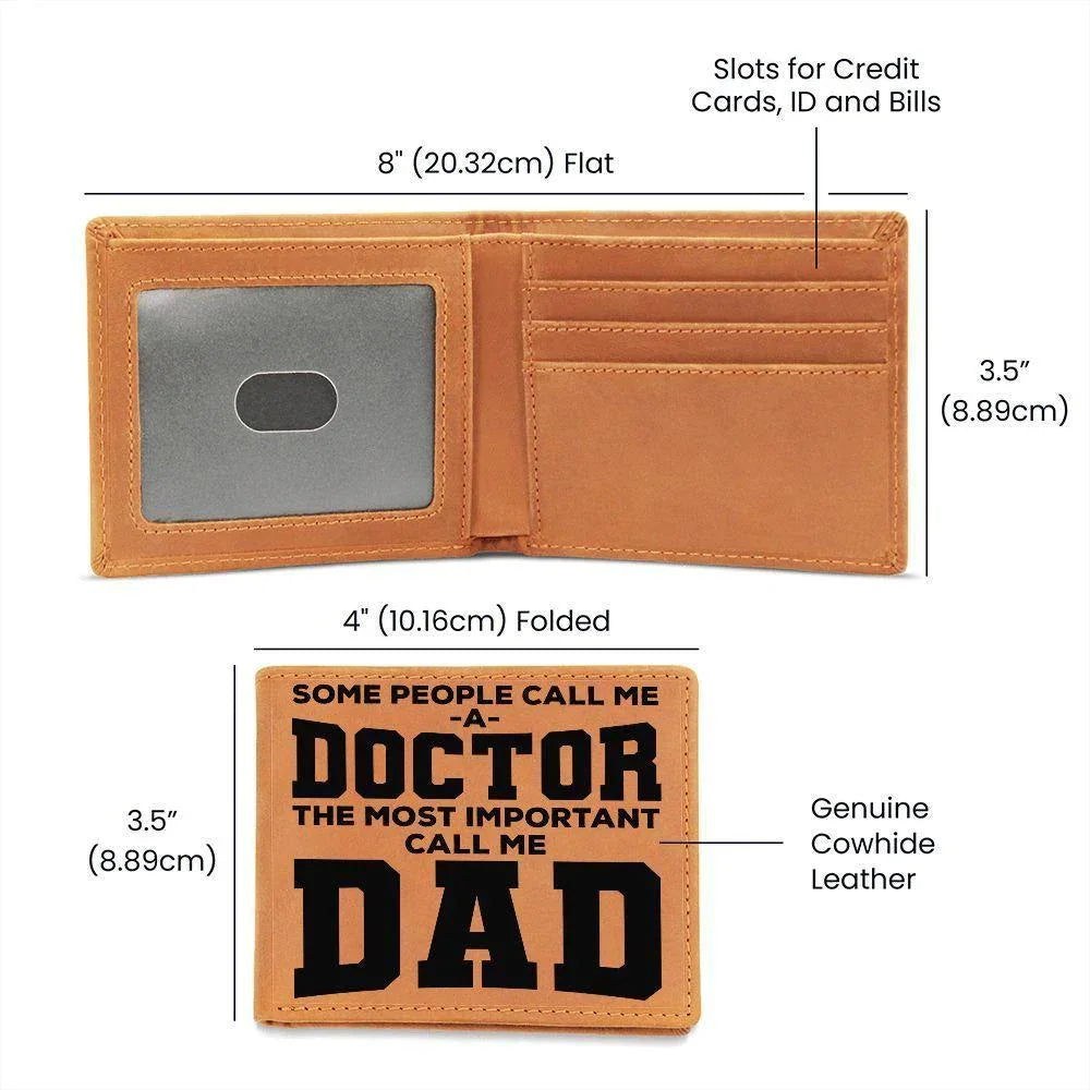 Father Gift Some People Call me a Doctor Leather Wallet
