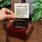 Father in Law Gift from Daughter in Law Leather Braided Bracelet