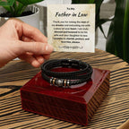 Father in Law Gift from Daughter in Law Leather Braided Bracelet
