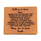 Father-in-Law Gift from Son-in-Law Personalized Leather Wallet