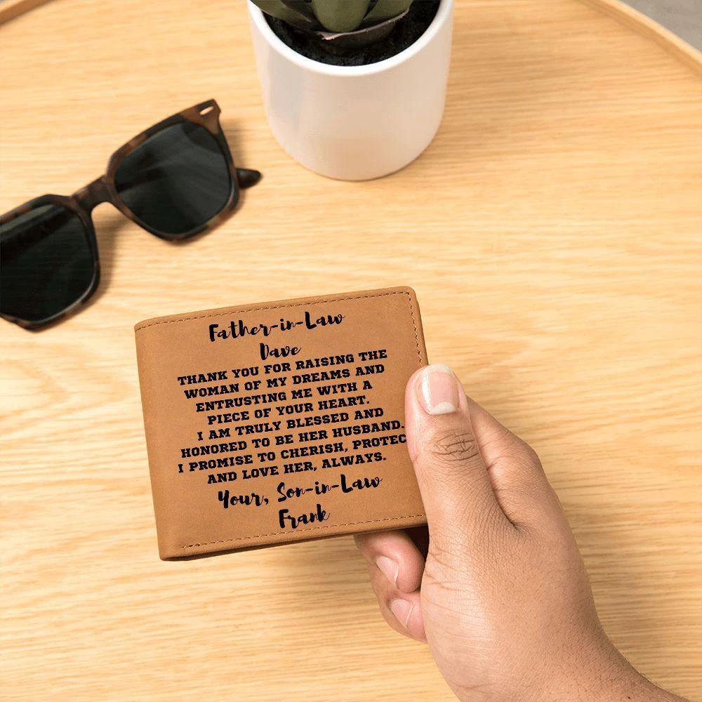 Father-in-Law Gift from Son-in-Law Personalized Leather Wallet