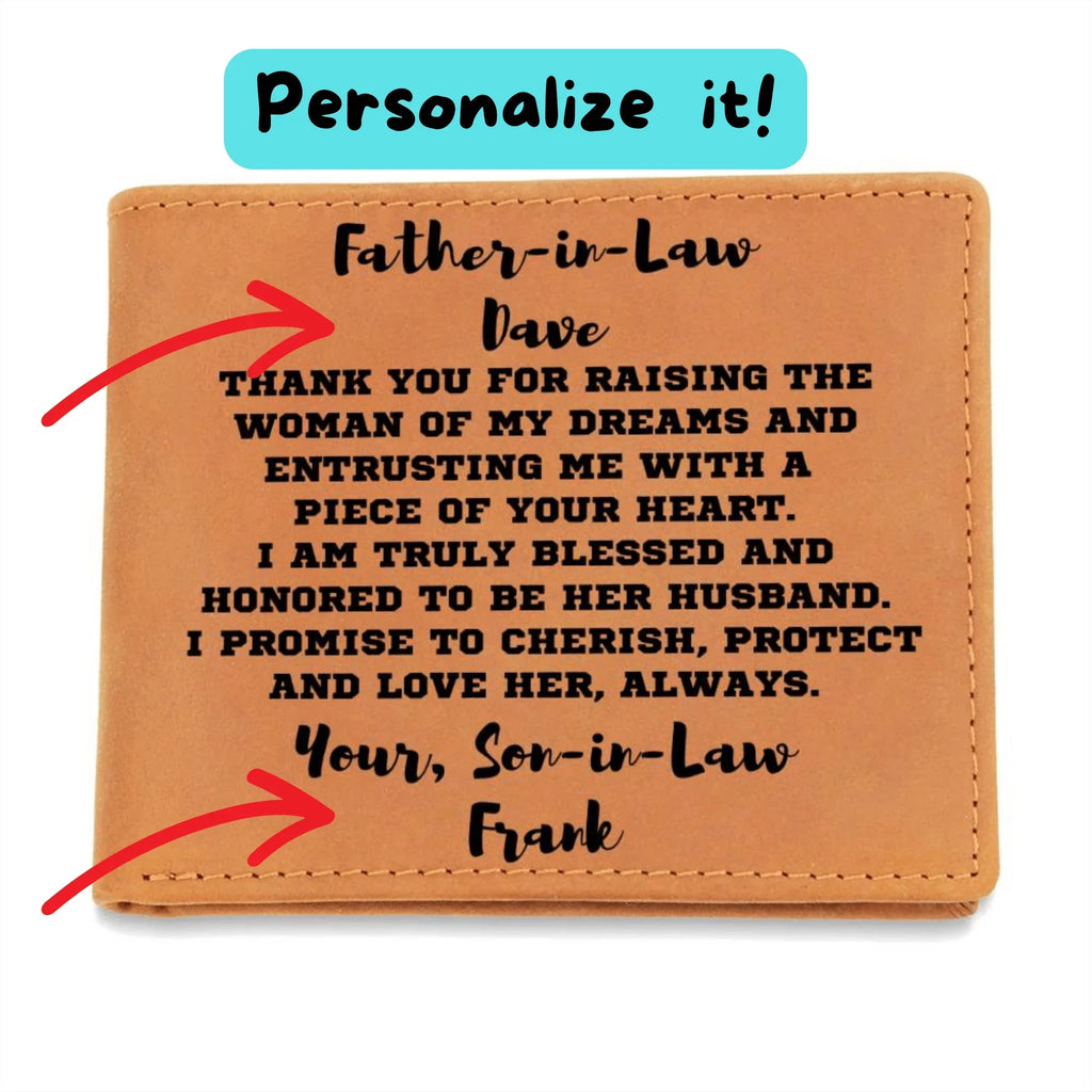 Father-in-Law Gift from Son-in-Law Personalized Leather Wallet