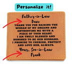Father-in-Law Gift from Son-in-Law Personalized Leather Wallet