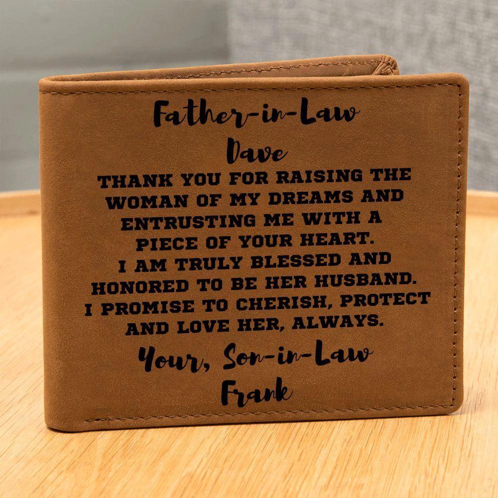 Father-in-Law Gift from Son-in-Law Personalized Leather Wallet