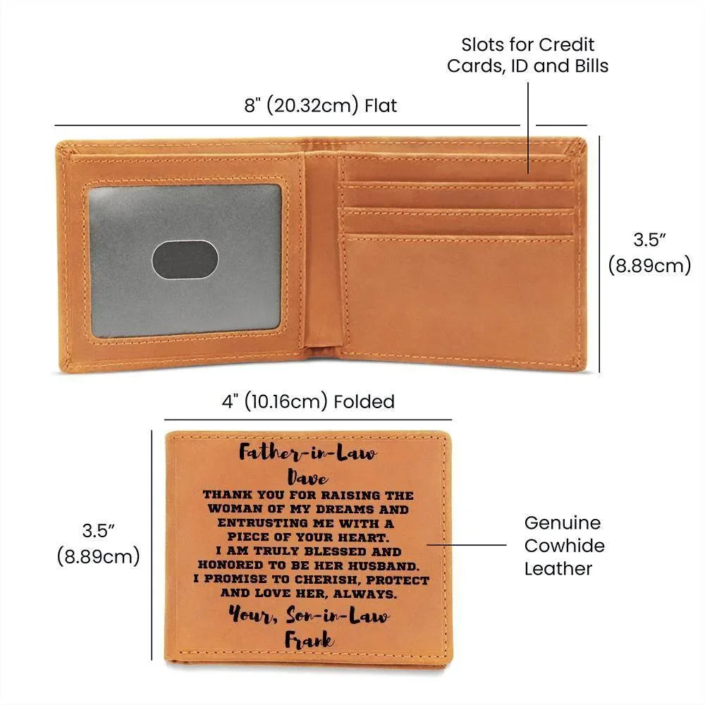 Father-in-Law Gift from Son-in-Law Personalized Leather Wallet