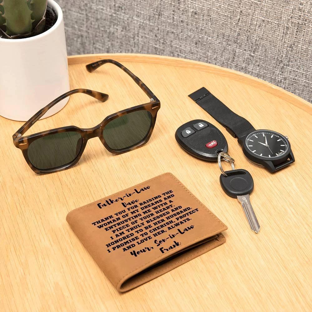 Father-in-Law Gift from Son-in-Law Personalized Leather Wallet