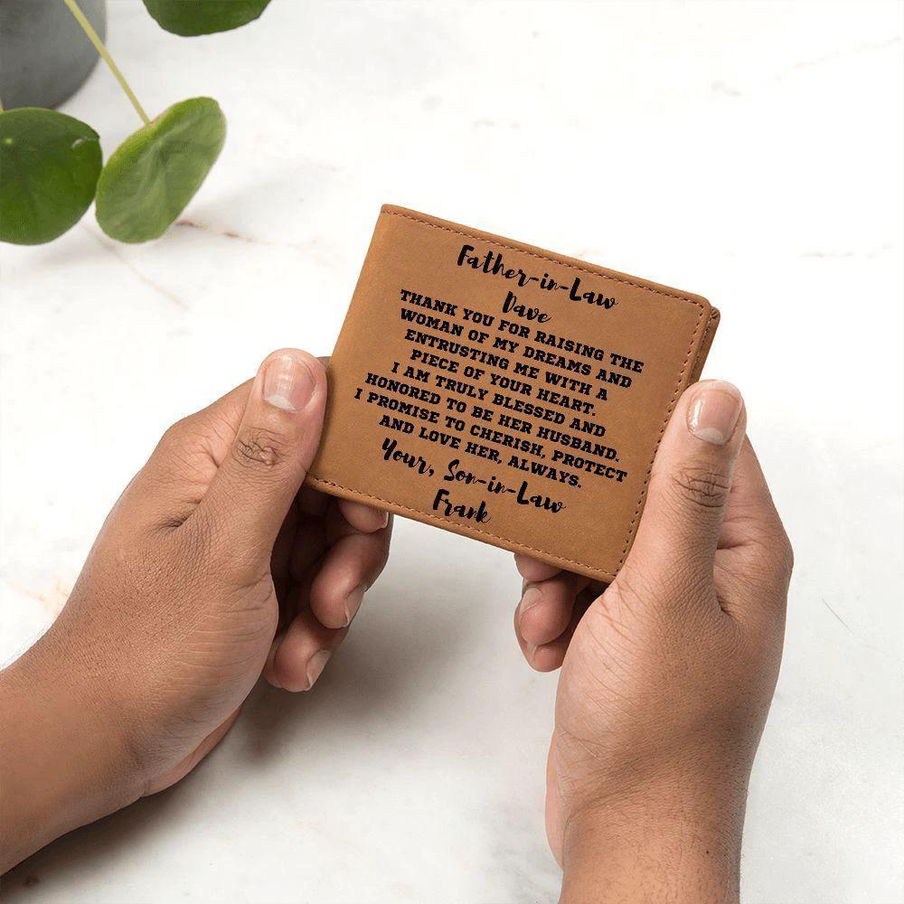 Father-in-Law Gift from Son-in-Law Personalized Leather Wallet
