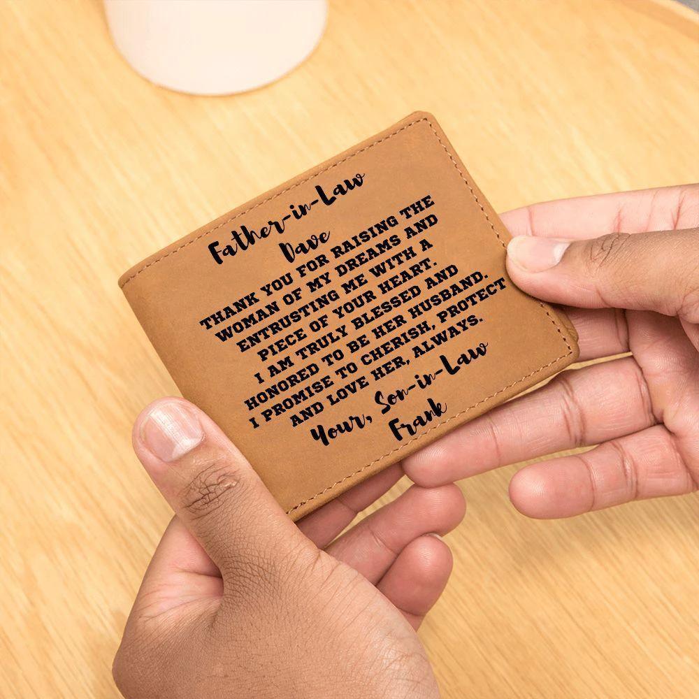 Father-in-Law Gift from Son-in-Law Personalized Leather Wallet