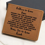 Father-in-Law Gift from Son-in-Law Personalized Leather Wallet