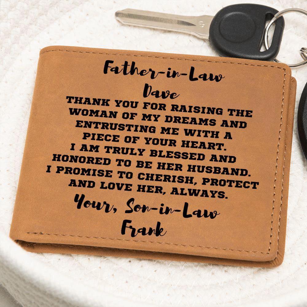 Father-in-Law Gift from Son-in-Law Personalized Leather Wallet