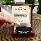 Father in Law Gift from Son In Law Vegan Leather Bracelet