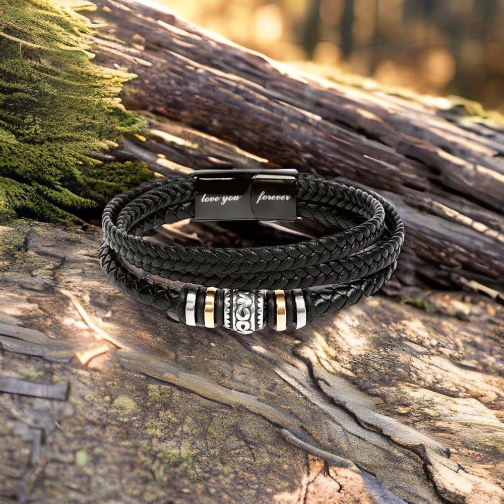 Father in Law Gift from Son In Law Vegan Leather Bracelet - Mallard Moon Gift Shop