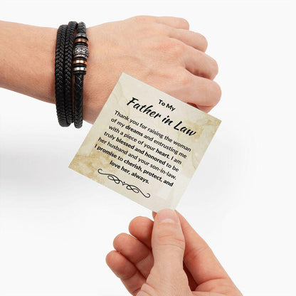 Father in Law Gift from Son In Law Vegan Leather Bracelet - Mallard Moon Gift Shop