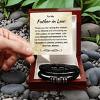 Father in Law Gift from Son In Law Vegan Leather Bracelet