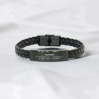 Father Long Distance Relationship No matter the miles that separate us, Our Bond Remains Unbreakable Braided Leather Bracelet Birthday Father's Day Christmas Unique Gifts