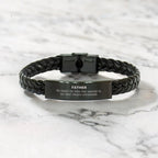Father Long Distance Relationship No matter the miles that separate us, Our Bond Remains Unbreakable Braided Leather Bracelet Birthday Father's Day Christmas Unique Gifts