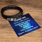Father's Day Gift for Fisherman Dad Braided Leather Bracelet