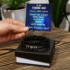 Father's Day Gift for Fisherman Dad Braided Leather Bracelet