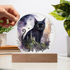 Feline's Halloween Haunt: Acrylic Plaque Halloween Lighted Decor