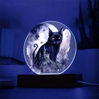 Feline's Halloween Haunt: Acrylic Plaque Halloween Lighted Decor